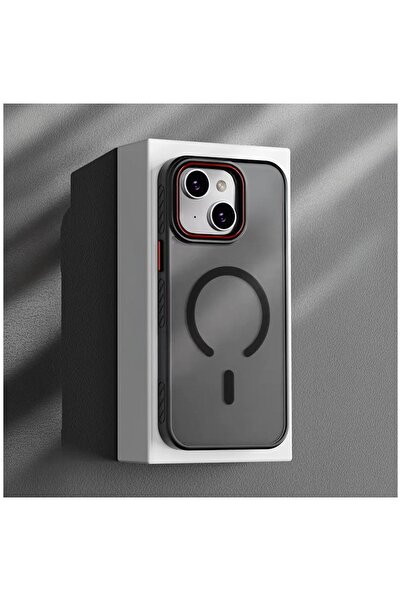 Zebana iPhone 15 Plus Uyumlu Kılıf Aura Silikon Kılıf (Kablosuz Şarj) Siyah