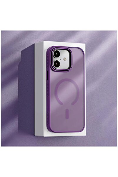 Zebana iPhone 16 Uyumlu Kılıf Aura Silikon Kılıf (Kablosuz Şarj) Mor