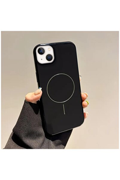 Zebana iPhone 13 Compatible Case Vivid M-Safe Silicone Case Black