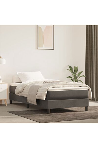 vidaxl Box Spring Bed Frame Dark Grey 90x200 cm Velvet