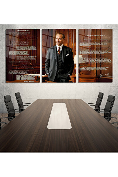 home dekors Atatürk Köşesi Cam Tablo, Okul, Ev, İş, Makam, Atatürk, Gençliğe ...