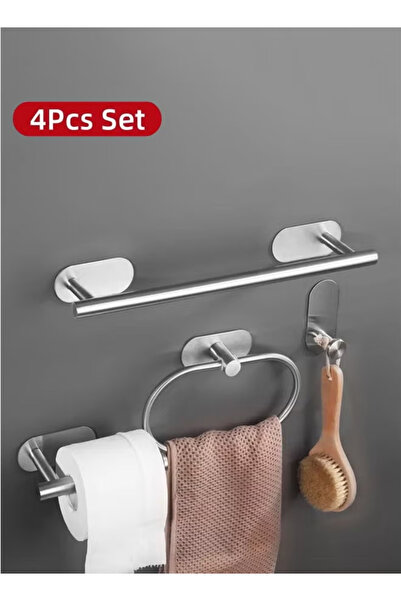 Generic Bathroom storage rack, bathroom hardware set, wall-mountable, matte black stainless steel