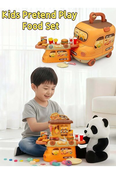 Generic Children's Role-Playing Food Set – Mini Ice Cream and Dessert Shop with Portable Storage Case