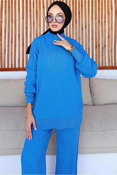 TRENDTESETTÜR KADIN MAVİ TRİKO TUNİK T 8116-1