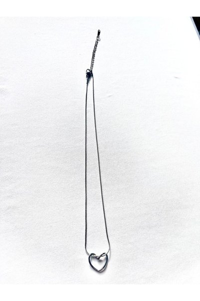 LuneraDesign Minimal Heart Figured Silver Color Chain Necklace – Suitable for Daily Use