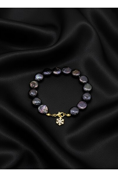 GLORY AYNUR Gerçek Siyah İnci Bileklik