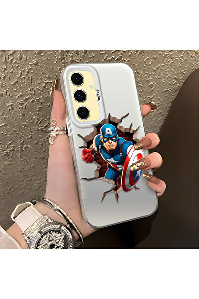 Hontinga حافظة سيليكون رفيعة مقاومة للصدمات بنمط كابتن متوافقة مع هاتف سامسون...