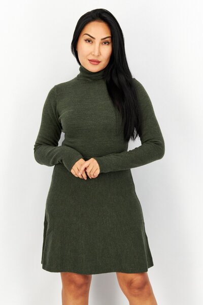 French Connection Women Babysoft Long Sleeve A-Line Dress, Brunswick Green