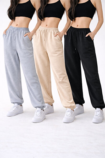 pandy 3-pack Ψηλόμεσο Χειμερινό Φούτερ Unisex με ελαστικά πόδια