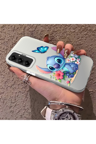 Hontinga حافظة صلبة رفيعة متوافقة مع كاميرا سامسونج جالاكسي A05S مع نمط مخيط