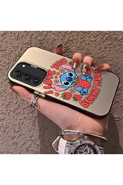 Hontinga حافظة صلبة رفيعة متوافقة مع كاميرا سامسونج جالاكسي S22، مزودة بنمط مخيط