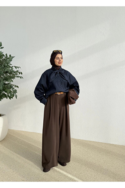 MODA AKSA 5407 FULAR YAKALI GÖMLEK LACİVERT