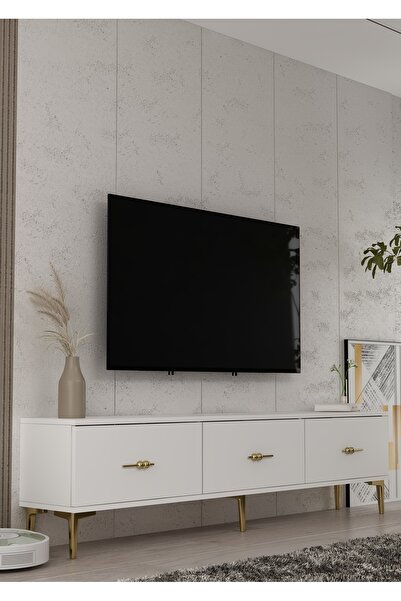 cantek dizayn 1361TV180-32CT TV SEHPASI BEYAZ-ALTIN