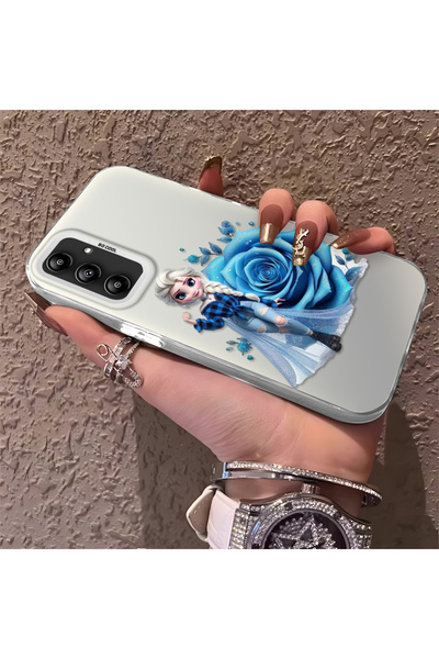 Hontinga حافظة صلبة رفيعة متوافقة مع كاميرا سامسونج جالاكسي A14 بنمط إلسا