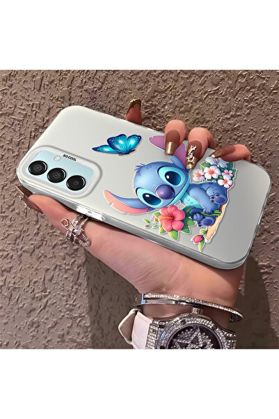 Hontinga حافظة صلبة رفيعة متوافقة مع كاميرا سامسونج جالاكسي M15 مع نمط مخيط