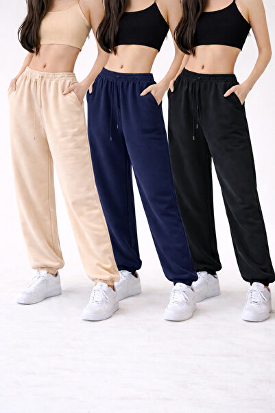 pandy 3-pack Ψηλόμεσο Χειμερινό Φούτερ Unisex με ελαστικά πόδια