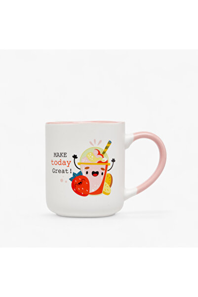 Lifestyle Strawberry Juice Print New Bone China Mug with Handle - 380 ml