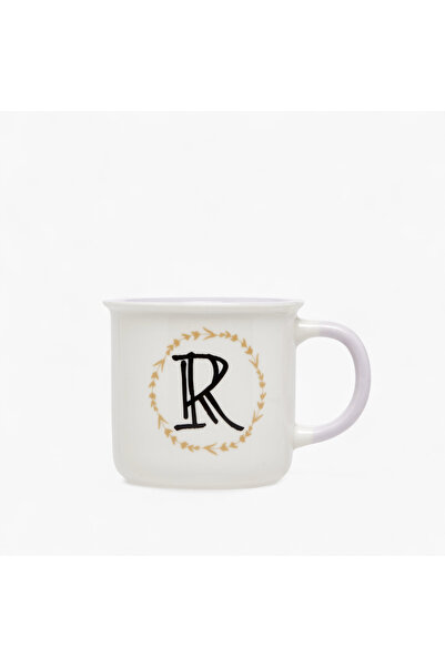 Lifestyle Initial R Print New Bone China Mug with Handle - 335 ml