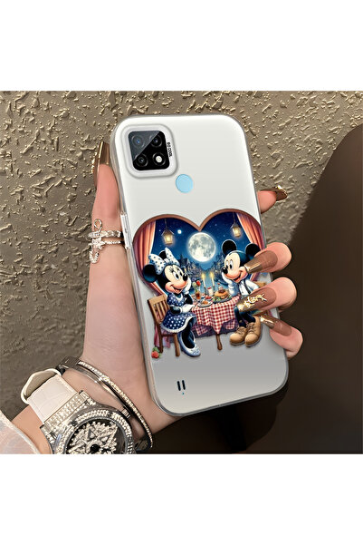 Hontinga حافظة سيليكون رفيعة مقاومة للصدمات بنمط ميكي متوافقة مع هاتف Realme C21