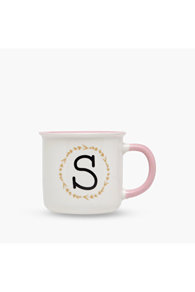 Lifestyle Printed Bone China Mug with Initial S - 335 ml