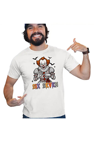 OEM Ανδρικό T-Shirt Six Seven Horror Pennywise 67 Halloween