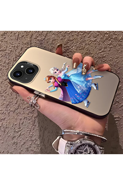 Hontinga حافظة صلبة رفيعة متوافقة مع كاميرا iPhone 15 Plus/14 Plus، بنمط إلسا