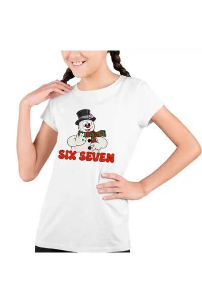OEM Tricou Copii Fete Six Seven Om de Zapada Craciun 67