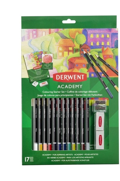 Derwent Set of 12 colored pencils, high quality, for aspiring artists, Academy