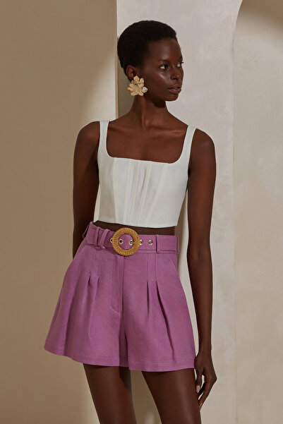 Dahlia Bianca Maeve Keten Bluz