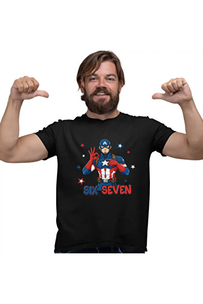 OEM Men's T-Shirt Six Seven Captain America 67 Marvel Superhero
