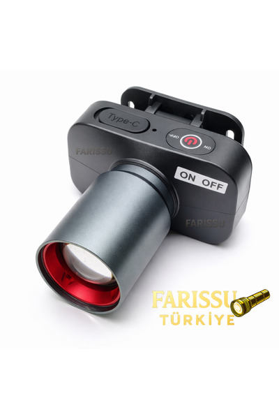 farissu Gold Kam a GK700 30W 3000 Lümen LED Kafa Feneri | Type-C Şarjlı | 3 M...