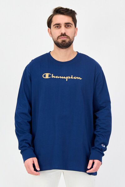 Champion Men Sportswear Fit Long Sleeve Outdoor T-Shirt, Navy