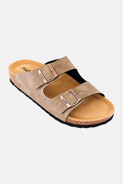 MUDD Men Slip On Cork Sandals, Taupe