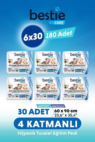 Bestie Care 60x90 Cm Kedi Köpek Çiş Pedi 30x6 Paket 180 ADET - Yatak Koruyucu...