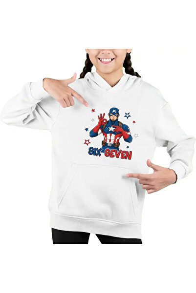 OEM Kids Girls' Six Seven Captain America 67 Marvel Superhero Hoodie