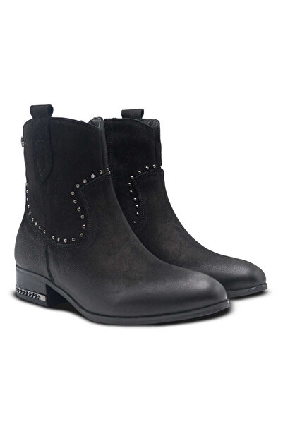 Venüs Deri Kadın Nubuk Casual Bot Siyah 2152713K