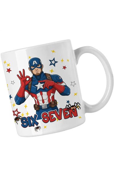 OEM Six Seven Captain America 67 Marvel Superhero mug