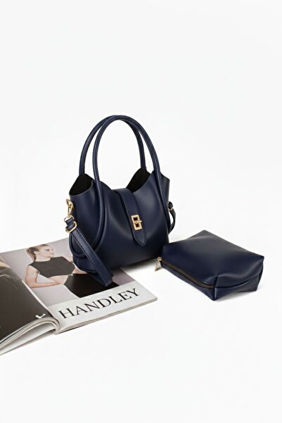 Handley حقيبة يد وكتف صغيرة فاخرة بتفاصيل قفل على شكل جرو