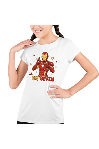 OEM Tricou Copii Fete Six Seven Iron Man 67 Marvel Superhero