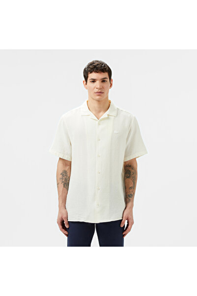 Lacoste Erkek Regular Fit Kısa Kollu Beyaz Gömlek