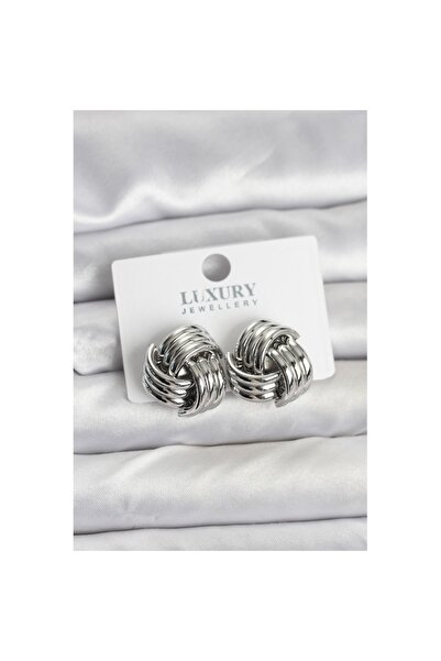 Skygo أقراط نسائية من النحاس الأصفر اللون الفضي - TJ-BKP11347