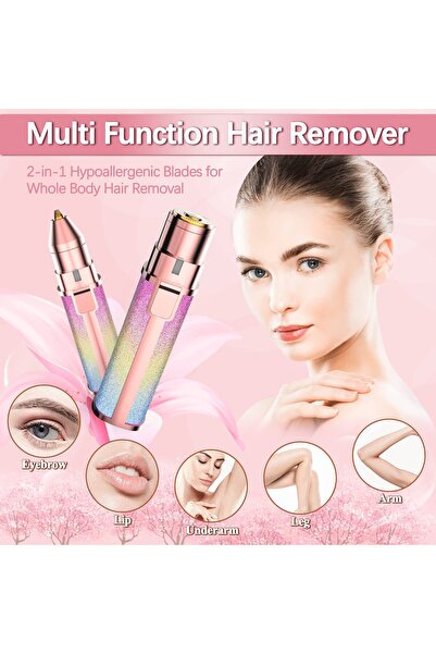 Solimpia 2-in-1 Nose Hair Trimmer, Eyebrow Trimmer, Lipstick-shaped Shaver for Facial Hair Removal