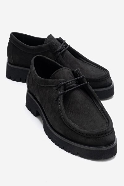 LuviShoes TALIA Pantofi de damă cu șireturi din piele naturală din nubuc negru