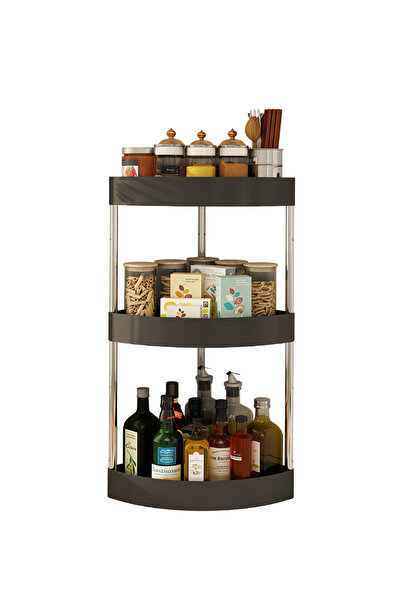 Leon Lifestyle Leon Home 4-Tier Mobile Corner Shelf (with Wheels), Triangular...