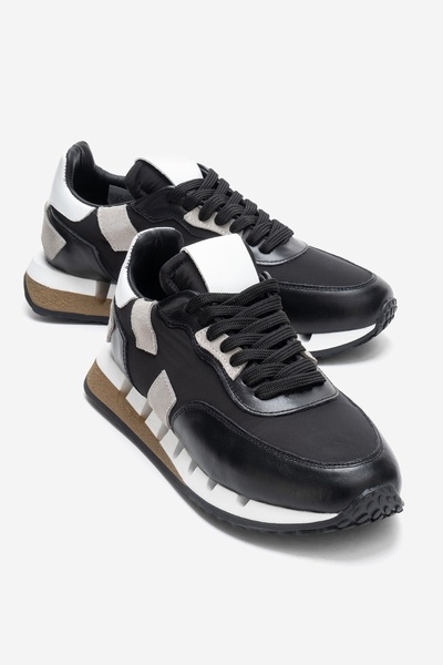 LuviShoes Vian Black Genuine Leather Women's Sports Shoes