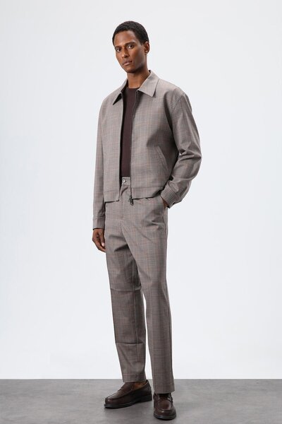 Antioch Brown Plaid Transitional Men's Coat