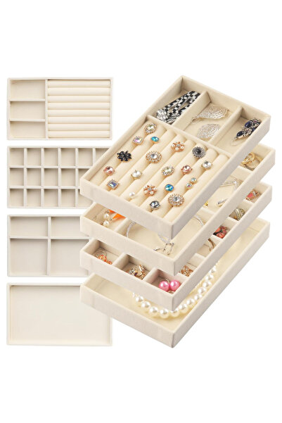 Leon Lifestyle Leon Home 4-Piece Jewelry Organizer Set, Stackable Jewelry Sto...