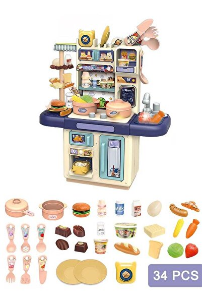 Generic Kitchen Toy Set 34Pcs Kids Kitchen Playset with Flowing Water Tap Pre...
