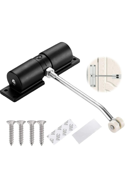 Leon Lifestyle Leon Home Automatic Door Closer (Black), Spring-loaded automat...