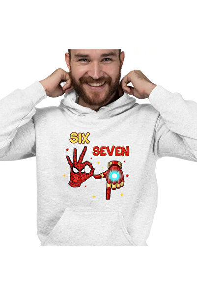 OEM Men's Hoodie Six Seven Spiderman Ironman 67 Marvel Superhero